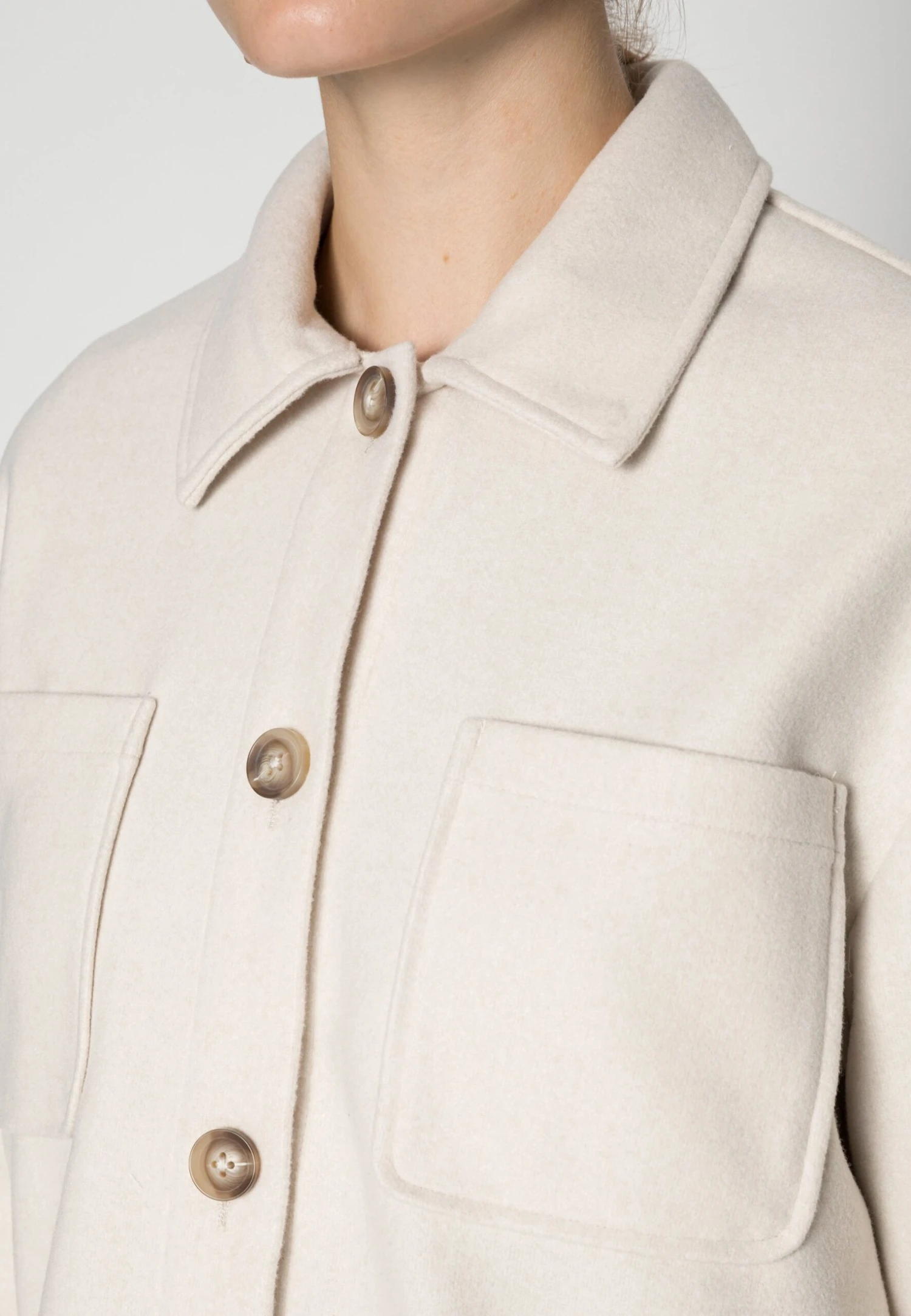 Vila Vikimmi - Short Coat - Super Light Natural Melange 7 Vila Vikimmi - Short Coat - Super Light Natural Melange - Image 5