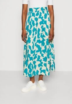 Tom Tailor Maxi Skirt Printed - Maxi Skirt - Petrol Big Abstract Design