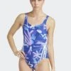 Adidas Sportswear Floral 3Stripes- Swimsuit - Semi Lucid Blue White 2 Adidas Sportswear Floral 3Stripes- Swimsuit - Semi Lucid Blue White -Pieces Shop 083e0e81760943b7a6d93b3fb1759f47