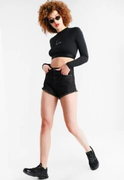 URBAN CLASSICS Ladies Hotpants - Denim Shorts - Black Washed -Pieces Shop 0c0df493eae5432e99d312715057325b