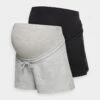 2 Pack - Shorts - Black/Mottled Light Grey -Pieces Shop 1053b47b8eaa4cc99058b141999193c4