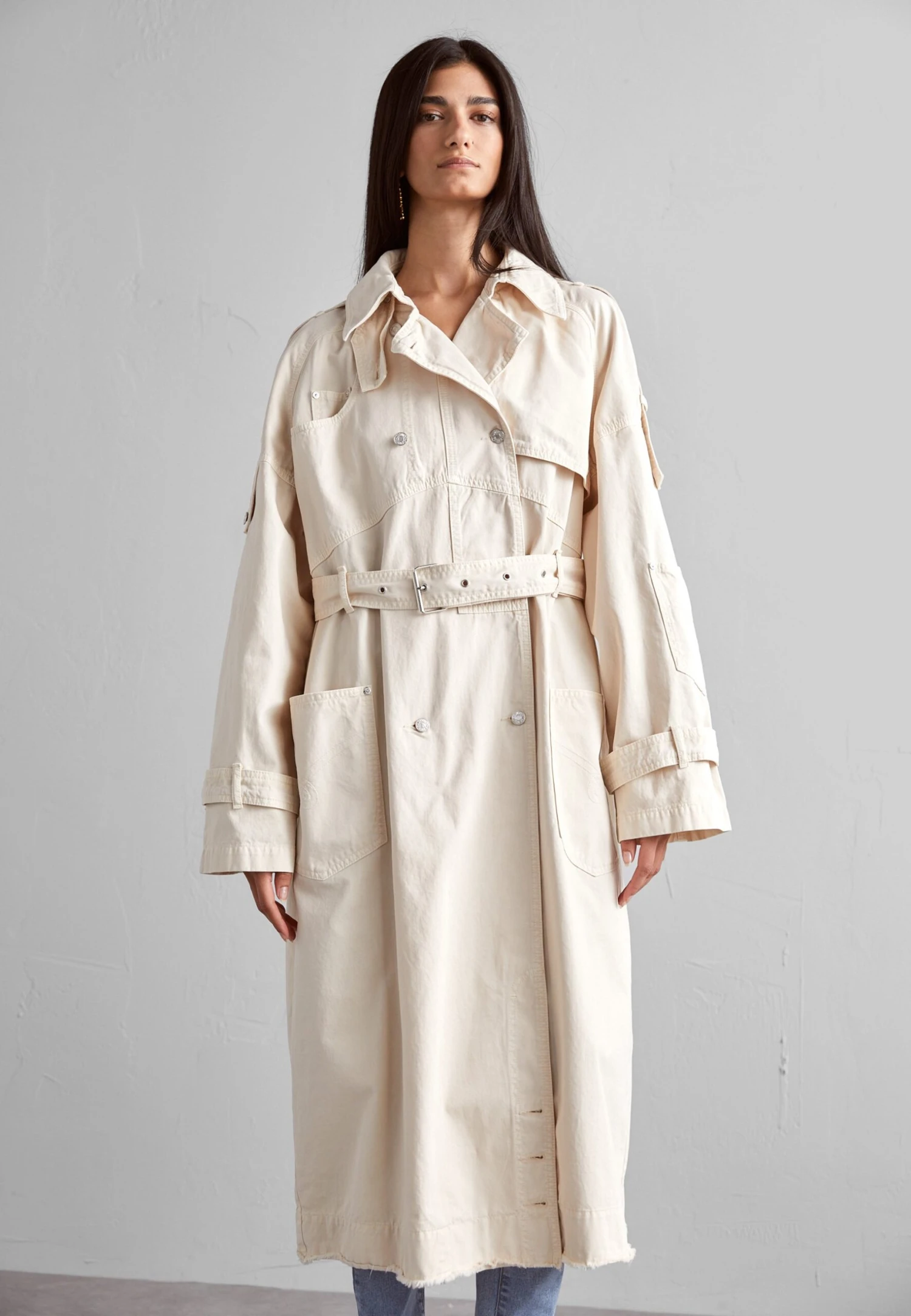 Long Jacket - Trenchcoat - Beige 5 Long Jacket - Trenchcoat - Beige - Image 3