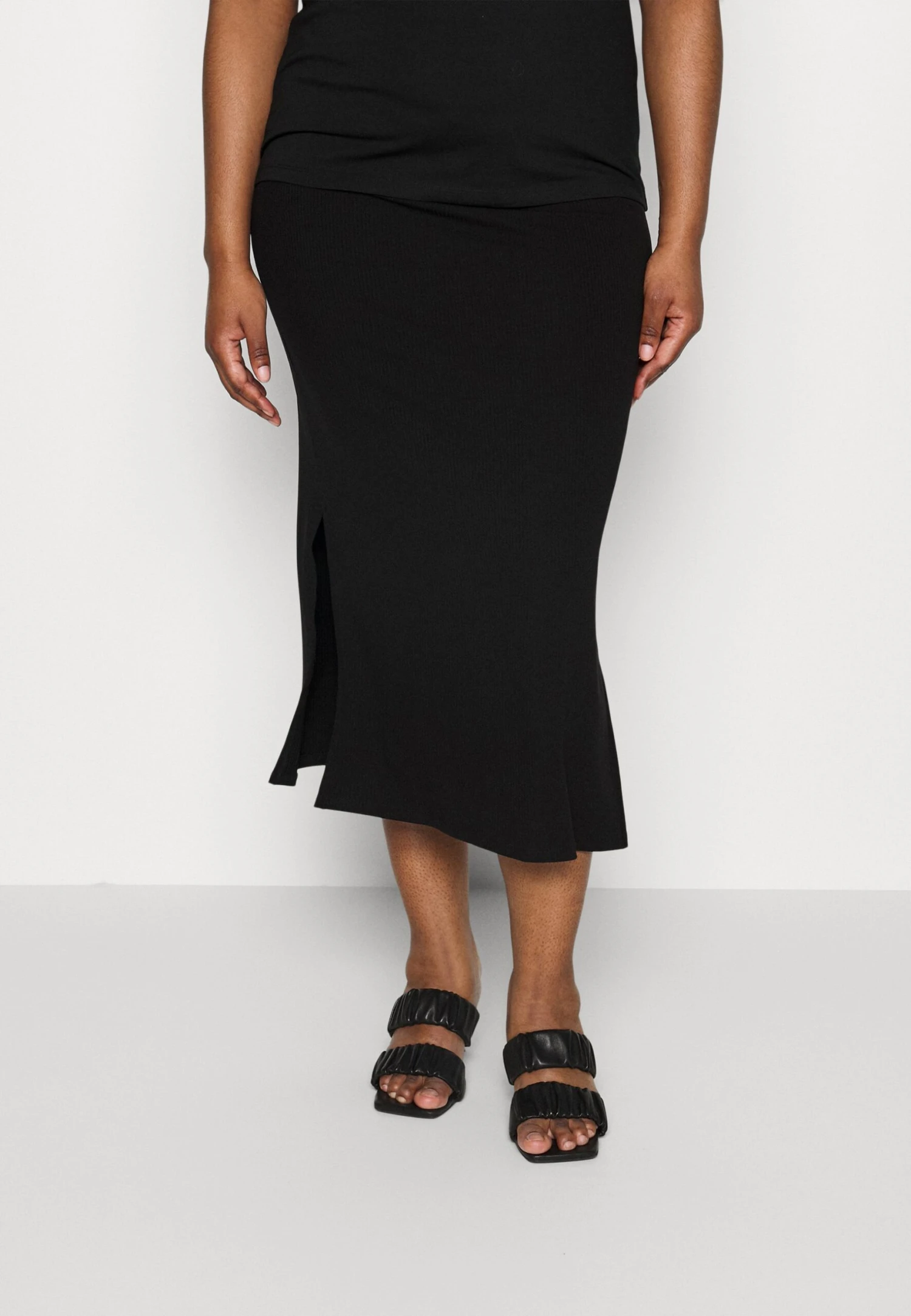 Objjamie Rib Long Skirt Plus Size - Pencil Skirt - Black 3 Objjamie Rib Long Skirt Plus Size - Pencil Skirt - Black