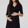 Happy Mama Skater Maternity - Day Dress - Black With Gold Stars -Pieces Shop 22d01e3afecb4de5bdfe235f74f0d68b