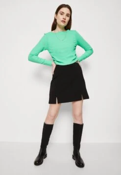 TOM TAILOR Denim Mini Skirt With Slits - Mini Skirt - Deep Black -Pieces Shop 28ae6ac25ca4495a85b22993df5a033e