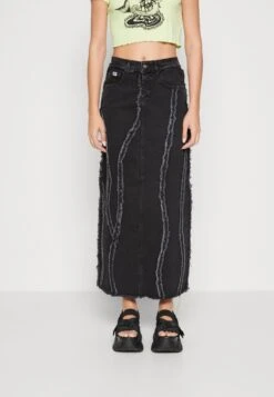 The Ragged Priest Aquarius Skirt - Denim Skirt - Charcoal