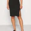 Even&Odd Basic - Midi Skirt With Slit - Pencil Skirt - Black -Pieces Shop 35b759115643474dbb1641873d2f48ca