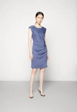 Kaffe India Round Neck- Shift Dress - Vintage Indigo