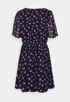 Anna Field V-Neck Sleeve Dress- Day Dress - Dark Blue/Pink -Pieces Shop 3d8d3e90bbc2459cb8ab13568866af55