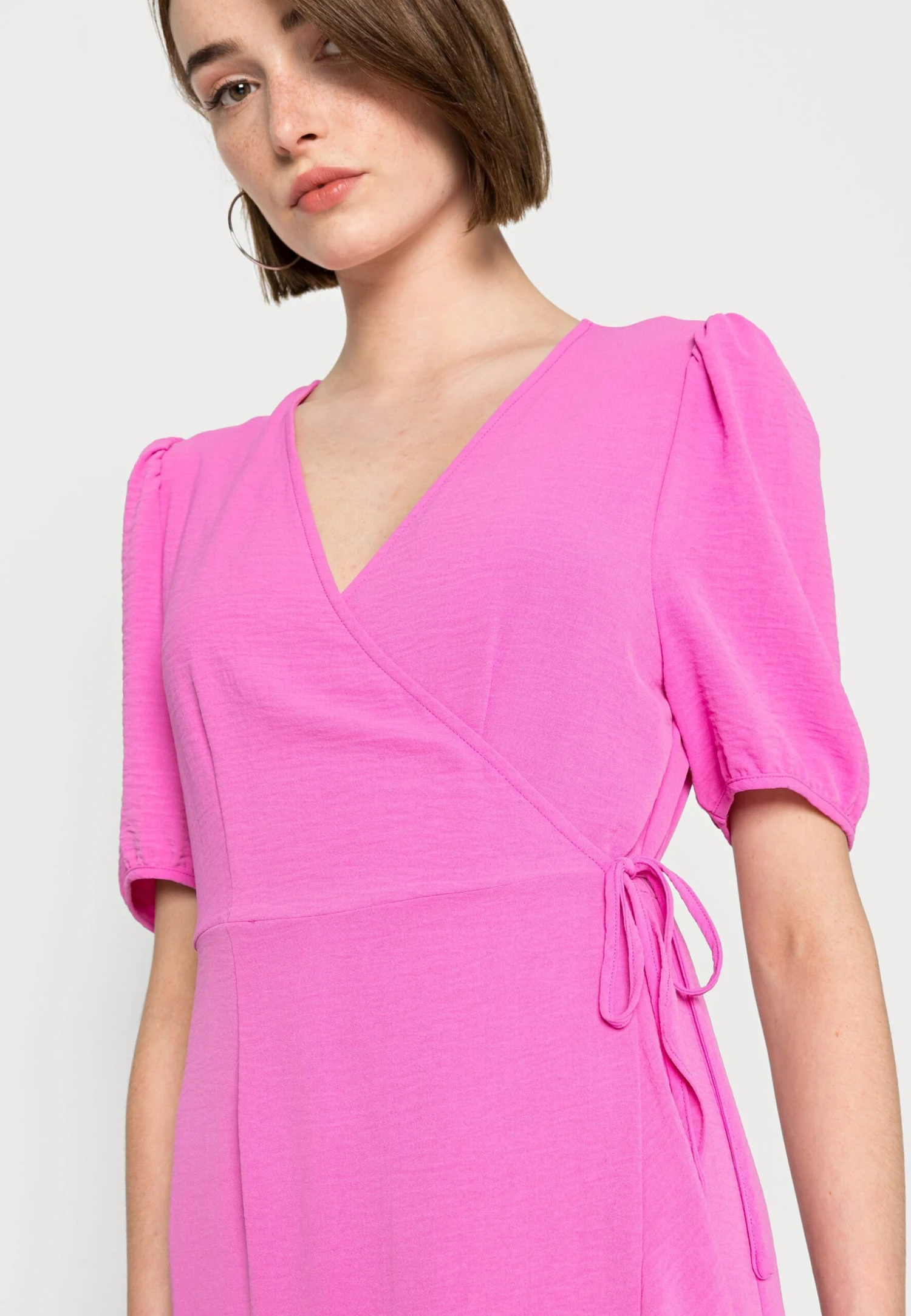 ONLY Onlmette Wrap Midi Dress - Day Dress - Super Pink 7 ONLY Onlmette Wrap Midi Dress - Day Dress - Super Pink - Image 5