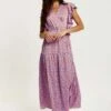 Liquorish Cheetah Print Wrap- Maxi Dress - Purple -Pieces Shop 45c8908b4d2e424e8e51246e1bf8f38b
