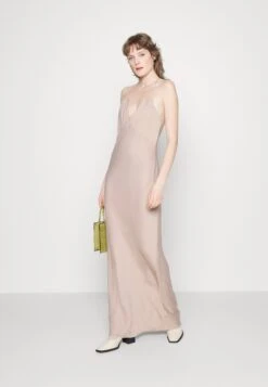 Calvin Klein Shine Strap Midi Dress - Cocktail Dress / Party Dress - Natural -Pieces Shop 4659436a9e6c43058199d5391776d56e