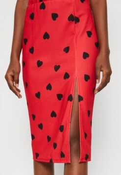 Wal G Valentines Heart Midi Skirt - Pencil Skirt - Red/Black -Pieces Shop 47442a694917433aad36703cd0c2a121