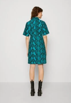 Kamala Short Dress - Shirt Dress - Tile Blue -Pieces Shop 4857cde028274433acd082eb41f698d8