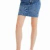 Desigual Fal Mickey Embro - Denim Skirt - Denim Medium Wash