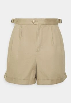 Pleated Rolled Cuff- Shorts - Sanded Khaki -Pieces Shop 57f9d45c12a6410fb7438453063e990f
