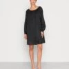 Marc O'Polo Dress Feminine Gathering Round Neckline Voluminous Sleeve - Day Dress - Black