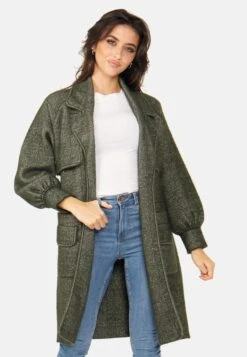 Fluffy- Classic Coat - Green -Pieces Shop 6828202f0d6447e7aca7384f2c0ca687