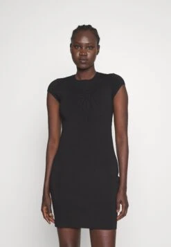 Victoria Beckham Bodyline Cap Sleeve Fitted Mini Dress - Jumper Dress - Black -Pieces Shop 6943ec67992c4aaca3139fefb1d3065d