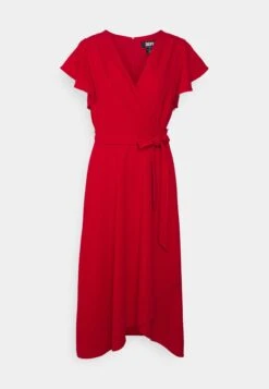 DKNY Flutter Sleeve V Neck Wrap Dress - Day Dress - Scarlet -Pieces Shop 78c3936e092b4ff5a7dbeebb7e049916