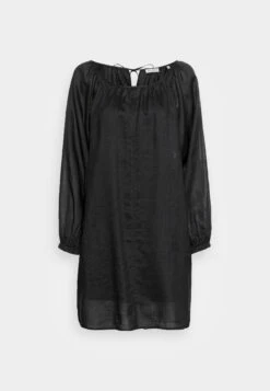 Marc O'Polo Dress Feminine Gathering Round Neckline Voluminous Sleeve - Day Dress - Black -Pieces Shop 7da152b286ec46b4bb548b9a4a8888ab