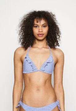 Becksöndergaard Striba Frill- Bikini Top - Amparo Blue
