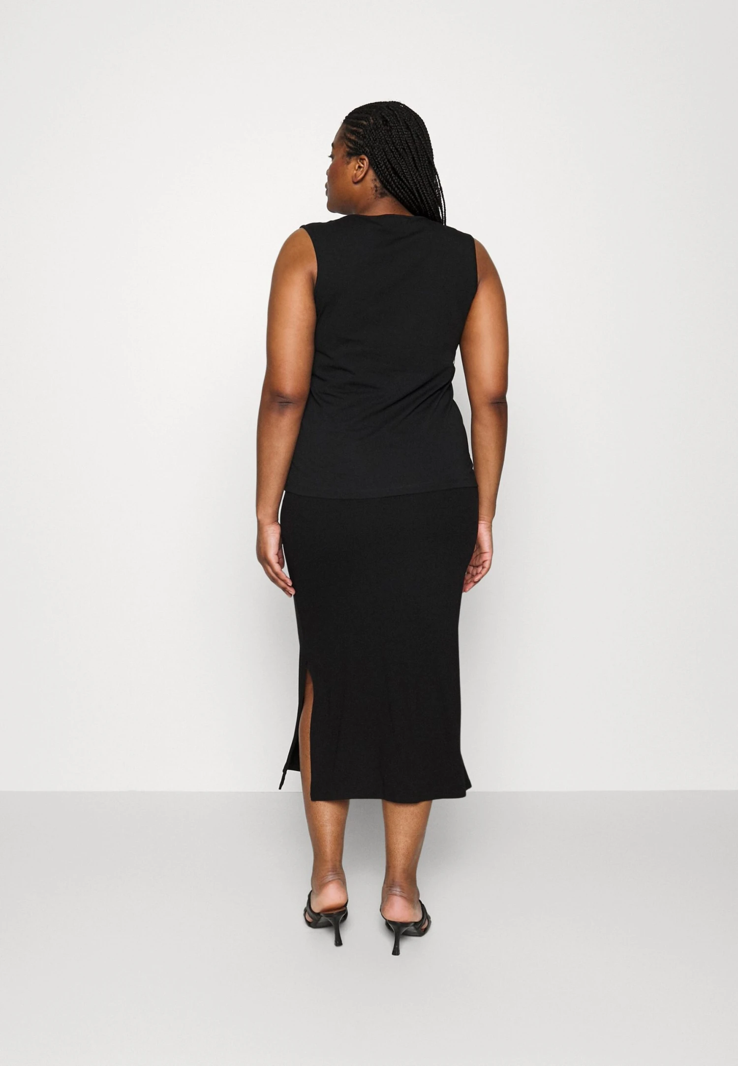 Objjamie Rib Long Skirt Plus Size - Pencil Skirt - Black 5 Objjamie Rib Long Skirt Plus Size - Pencil Skirt - Black - Image 3