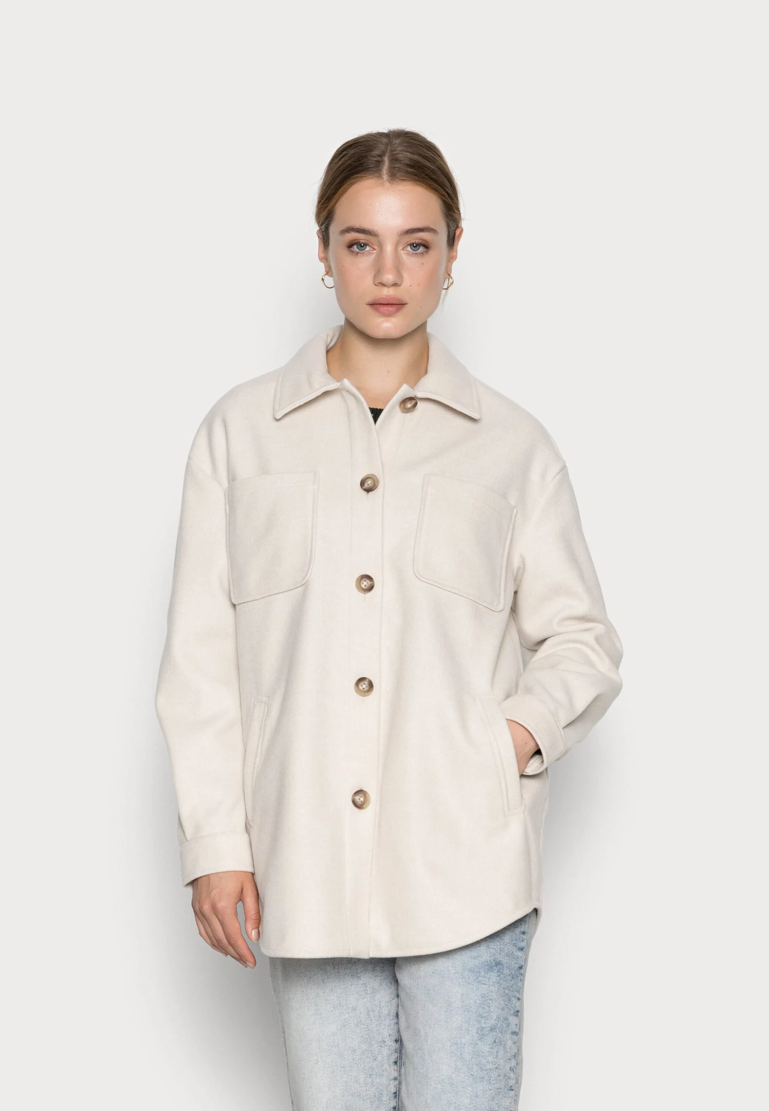 Vila Vikimmi - Short Coat - Super Light Natural Melange 3 Vila Vikimmi - Short Coat - Super Light Natural Melange