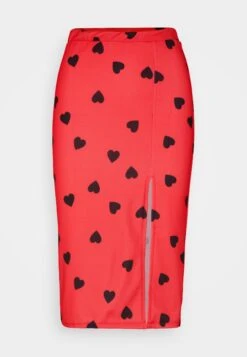 Wal G Valentines Heart Midi Skirt - Pencil Skirt - Red/Black -Pieces Shop a52ea6912a5544b990294d9ce3969487
