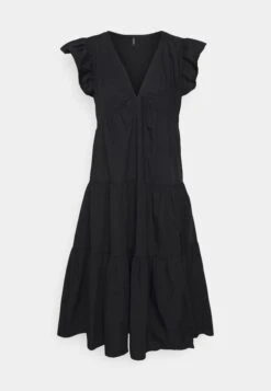 Vero Moda Petite Vmjarlotte Calf Slit Dress - Day Dress - Black -Pieces Shop a5ffd2dae8bc407d9d89b8af2834a88d