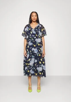 Virilla V-Neck Midi Dress - Occasion Wear - Navy Blazer