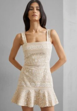 Alice + Olivia Kaidra Mini Dress - Day Dress - Natural/White