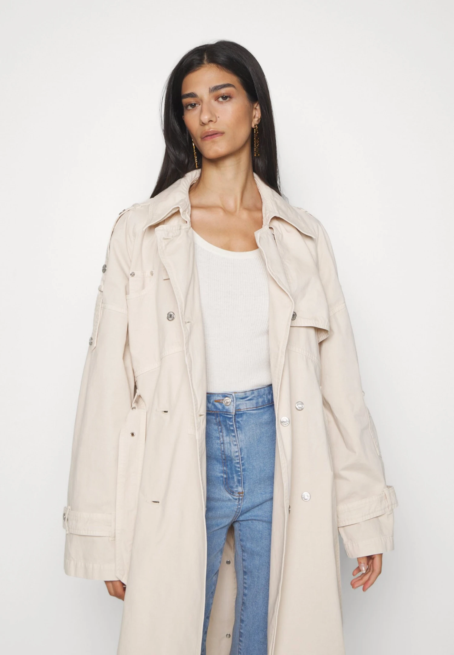 Long Jacket - Trenchcoat - Beige 8 Long Jacket - Trenchcoat - Beige - Image 6