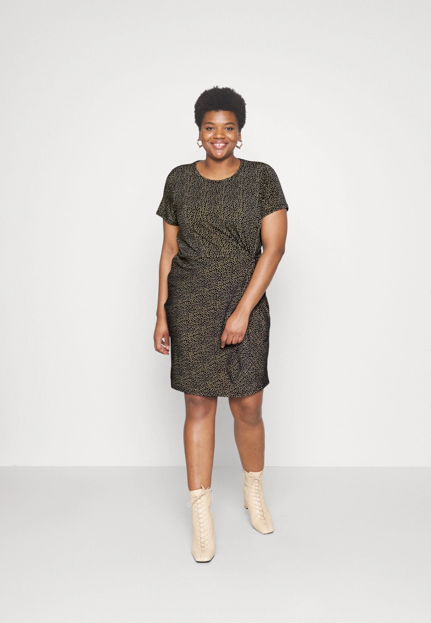 MICHAEL Michael Kors Twist Mini - Jersey Dress - Khaki 4 MICHAEL Michael Kors Twist Mini - Jersey Dress - Khaki - Image 2