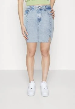 Noisy May Nmapril Slit Skirt - Denim Skirt - Light Blue Denim