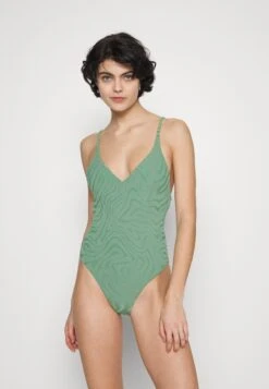 Seafolly Second Wave Vneck One Piece - Swimsuit - Palm Green