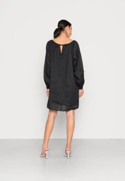 Marc O'Polo Dress Feminine Gathering Round Neckline Voluminous Sleeve - Day Dress - Black -Pieces Shop ebb4a5fd4c584d1588336644161e146e