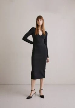 Victoria Beckham Deep Vee Midi - Shift Dress